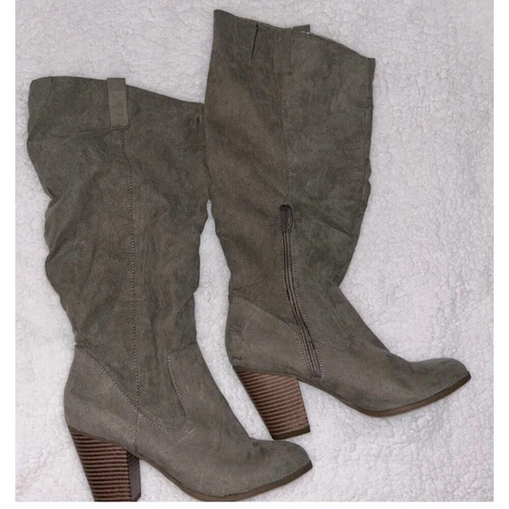 Tall Taupe Heeled Boots Darla Size 9M Box 1